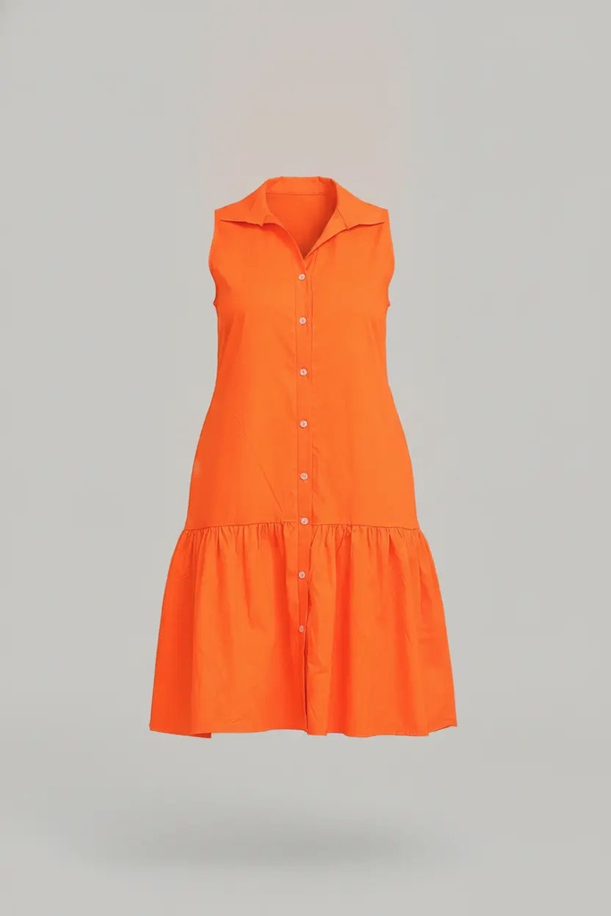 Cotton Sleeveless Shirt Dress