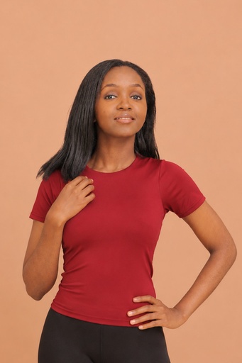 Basic Tee Short Sleeves — Maroon